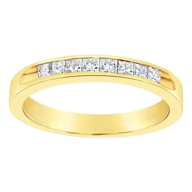 Princess Cut Diamond Stackable Ring .27cttw 14k Yellow Gold, Size 5