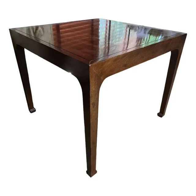 Professionally Refinished Henredon Table With Ming Legs – Game Table or End Table