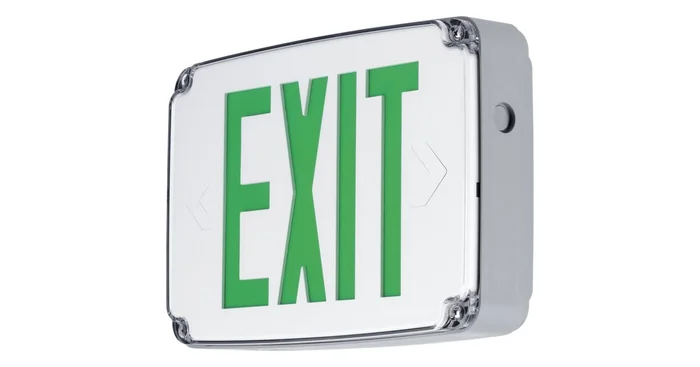 Progress Lighting Double Sided Green LED Exit Sign for End, Ceiling, or Wall Mounting