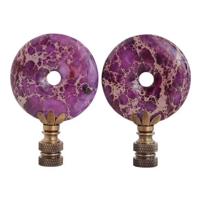 Purple Jasper Lamp Finials – a Pair