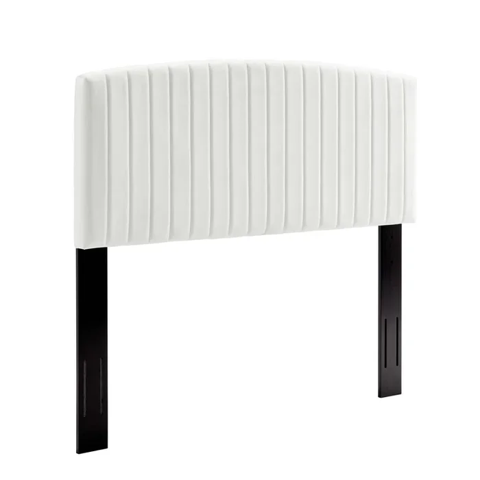 Rebecca Performance Velvet Full / Queen Headboard in White