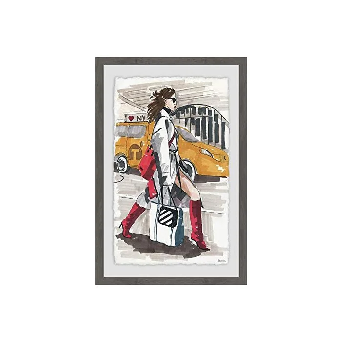 Red Boots in NY Framed Painting Print