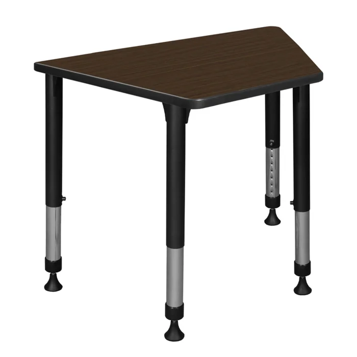 Regency 36 x 23 x 19 in Trapezoid Height Adjustable Kids Learning School Desk- Neo Walnut