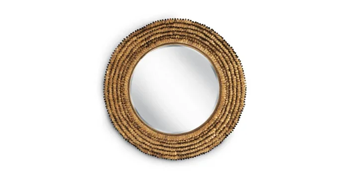 Regina Andrew Petal 32″ Diameter Circular Beveled Steel Framed Accent Mirror