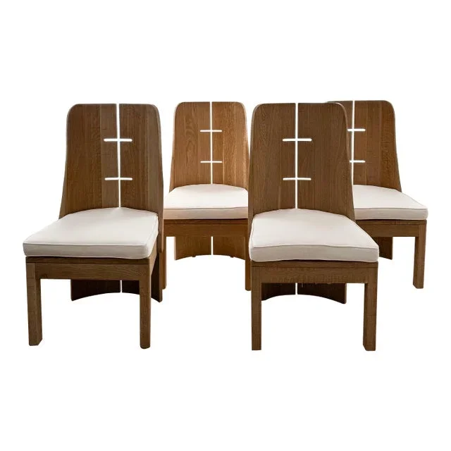 Restoration Hardware Monastic Solid Oak Dining Chairs – Set of 4