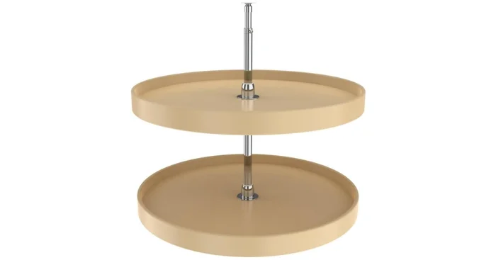 Rev-A-Shelf Classic 28″ 2 Tier Full Circle Lazy Susan with 26-31″ Adjustable Height Pole for Corner Base Cabinets