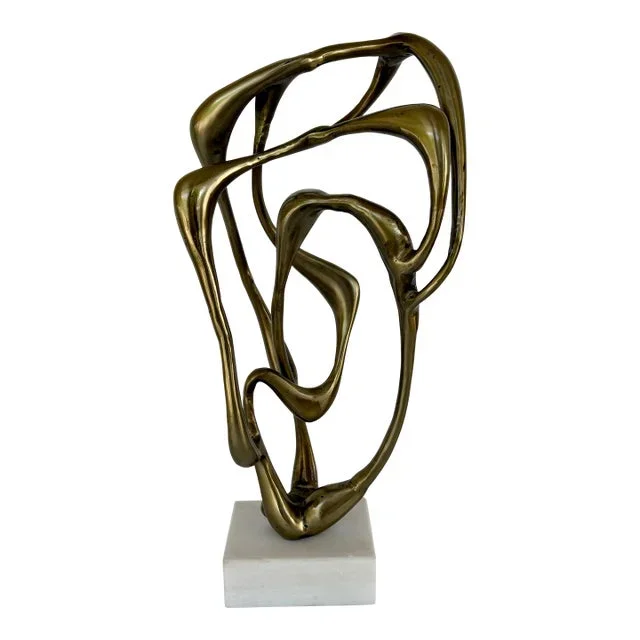 Revelation Abstract Modern Antique Brass Tangle Sculpture