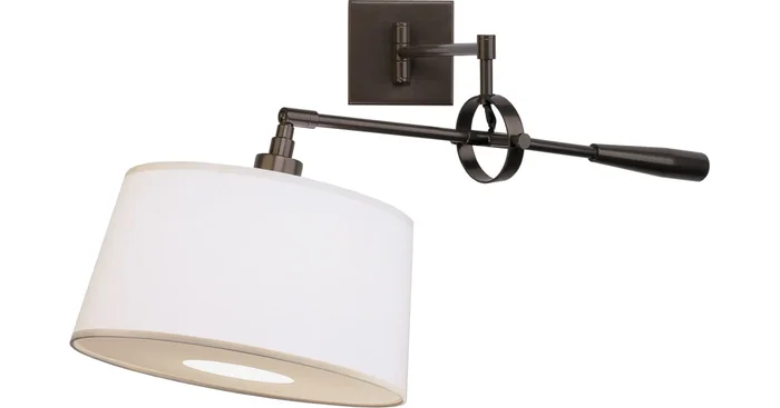 Robert Abbey Real Simple 15″ Boom Arm Wall Sconce with a Snowflake Shade