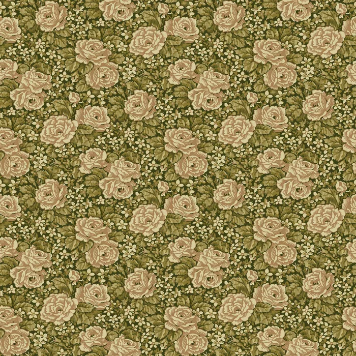 Rosengång Wallpaper – Dark Moss Green