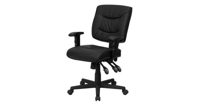 Roseto 25 Inch Wide LeatherSoft Blend Swivel Task Chair with Adjustable Arms
