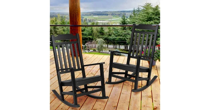 Roseto 26″ Wide Two Piece Polystyrene Rocking Chair Set