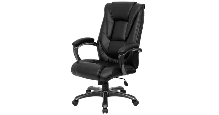 Roseto 27.25 Inch Wide LeatherSoft Blend Executive Swivel Chair with Arms