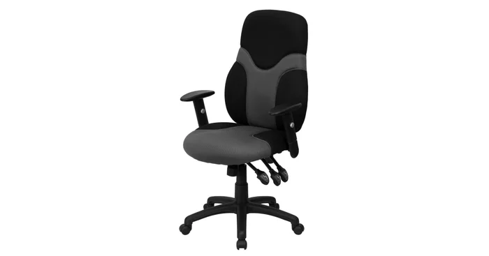 Roseto 27 Inch Wide Mesh Swivel Task Chair with Adjustable Arms