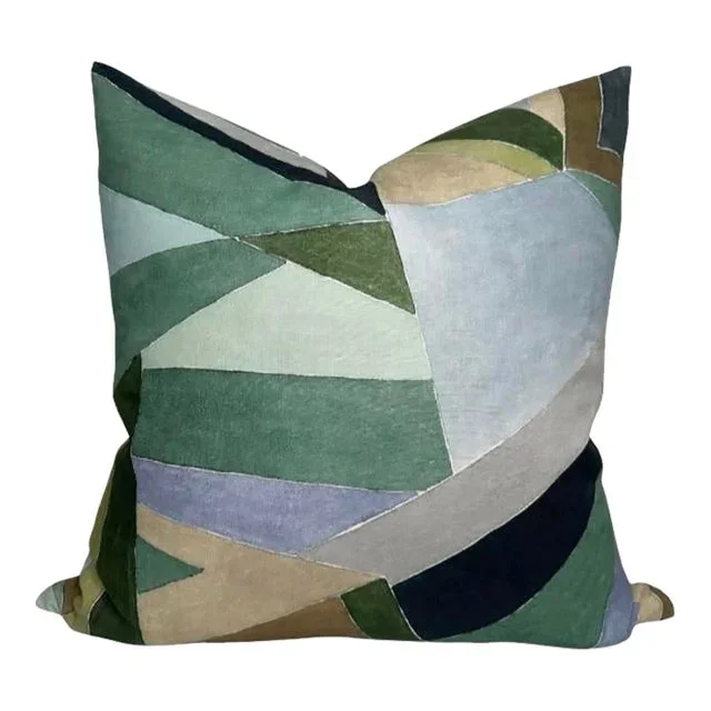 Roulade Green Abstract Pillow Cover, 20×20 Pillow