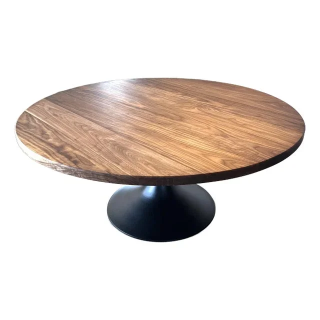 Round Custom Made Solid American Black Walnut Dining Table