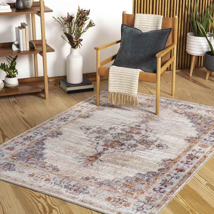 Round Lake Traditional Cider Area Rug