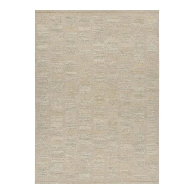 Rug & Kilim’s Scandinavian Style Rug in Beige, With Colorful Geometric Patterns