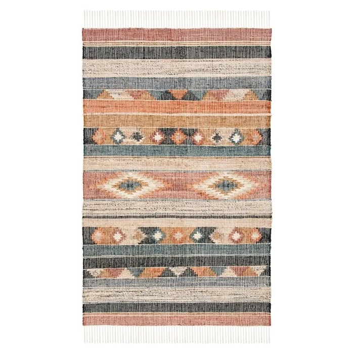 Safavieh Kilim 177 Rugs, Blue / Rust, 5′ X 8′, Medium Rectangle