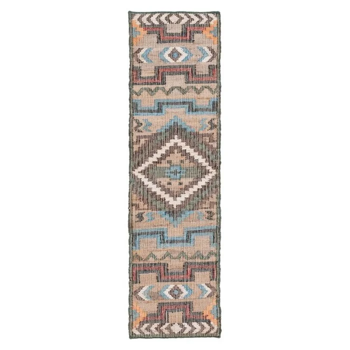 Safavieh Kilim 760 Rugs, Natural / Blue, 2′-3″ X 7′, Runner