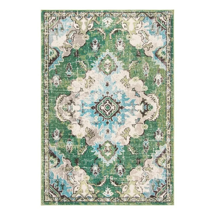 Safavieh Madison 484 Rugs, Green / Light Blue, 6′ X 9′, Medium Rectangle