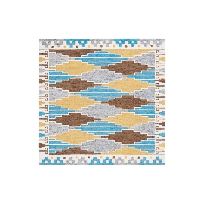 Safavieh Rodeo Drive 913 Rugs, Blue / Ivory, 6′ X 6′ , Square