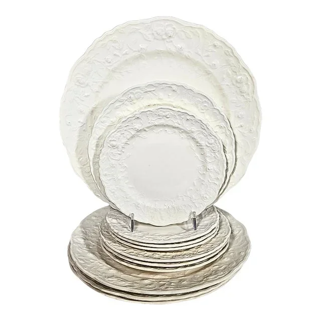 Sculpted Rosebud China- Set of Twelve