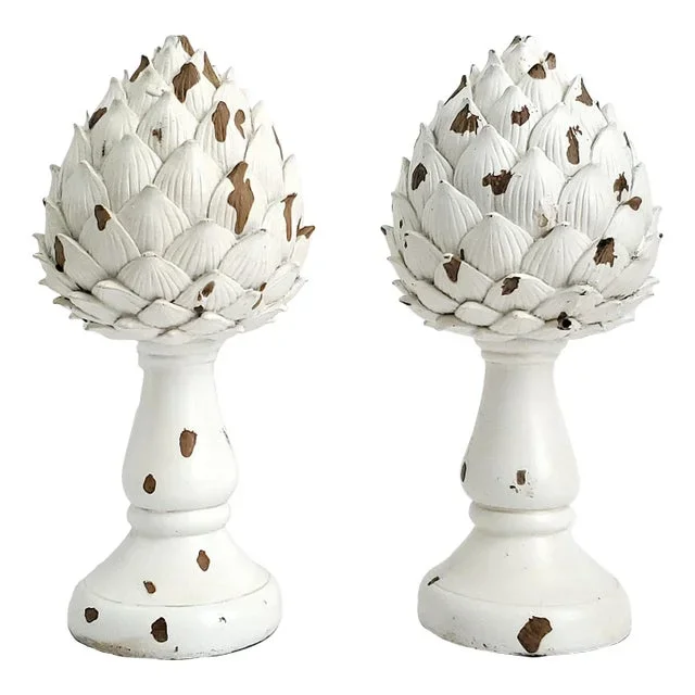 Sculptures of Distressed Artichokes – Pair