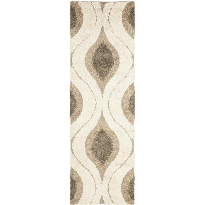 Shag Cream/Smoke Square Rug