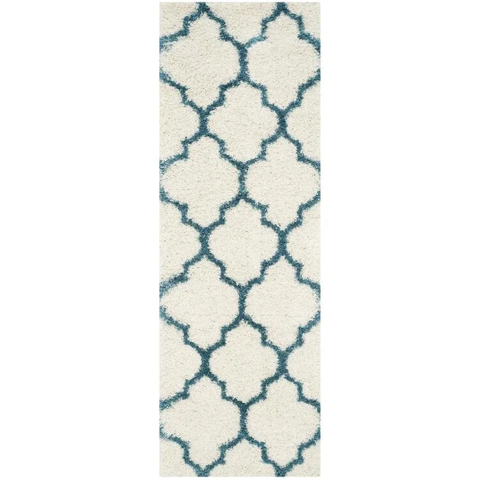 Shag Kids Ivory/Blue Square Rug
