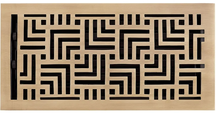 Signature Hardware Astoria Brass Floor Register – 6″ x 14″