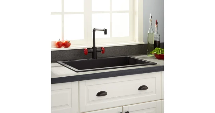 Signature Hardware Holcomb 30″ Drop In Single Basin Granite Composite Kitchen Sink