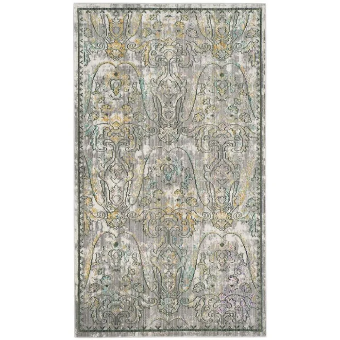 Small Green Polyester Transitional Area Rug, Power Loomed, 3×5 – Safavieh