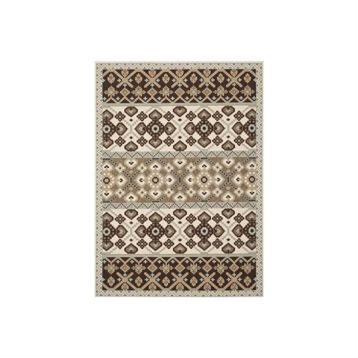 Small Rectangle Polypropylene Area Rug Cream/Chocolate 57×47 – Safavieh
