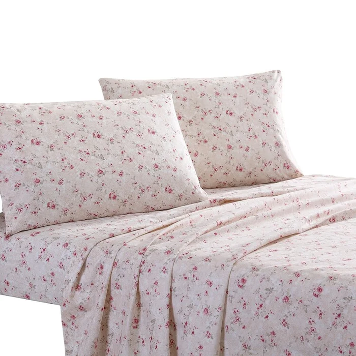 Soft Microfiber Floral Print Full Size Sheet Set for Home Bedrooms