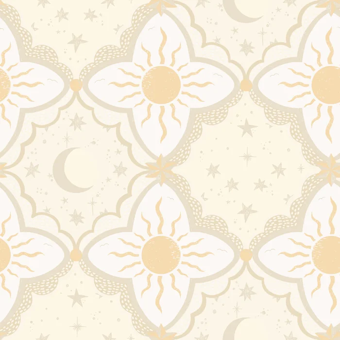 Sol & Måne Wallpaper – Warm Yellow