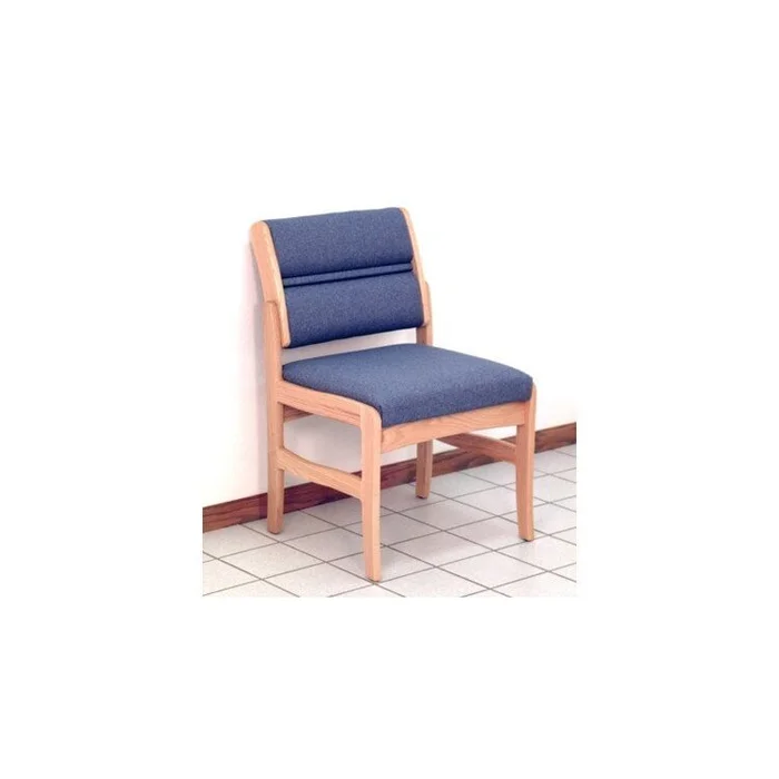 Solid Oak Armless Guest Chairs with Plush Upholstery & Durable Frame