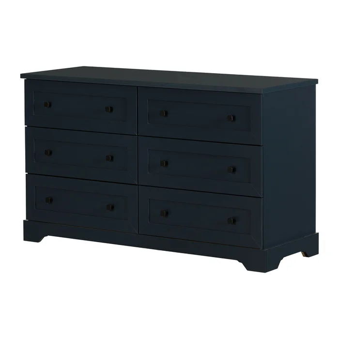 South Shore 6-Drawer Dresser Navy Blue Hazen