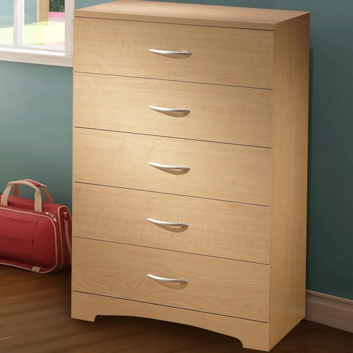 SouthShore Step One 5 Drawer Chest in Natural Maple