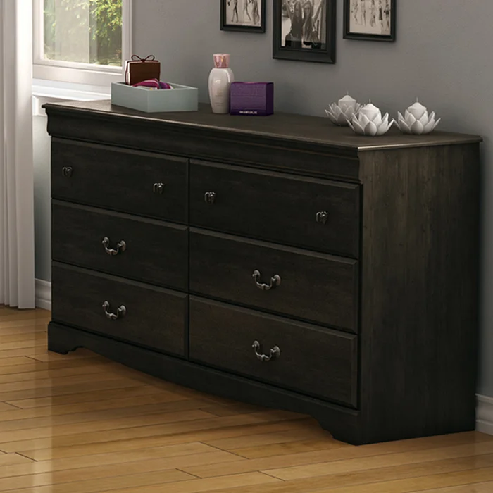 SouthShore Vintage Double Dresser In Ebony