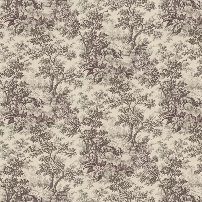 Stag Toile Wallpaper – Chocolat