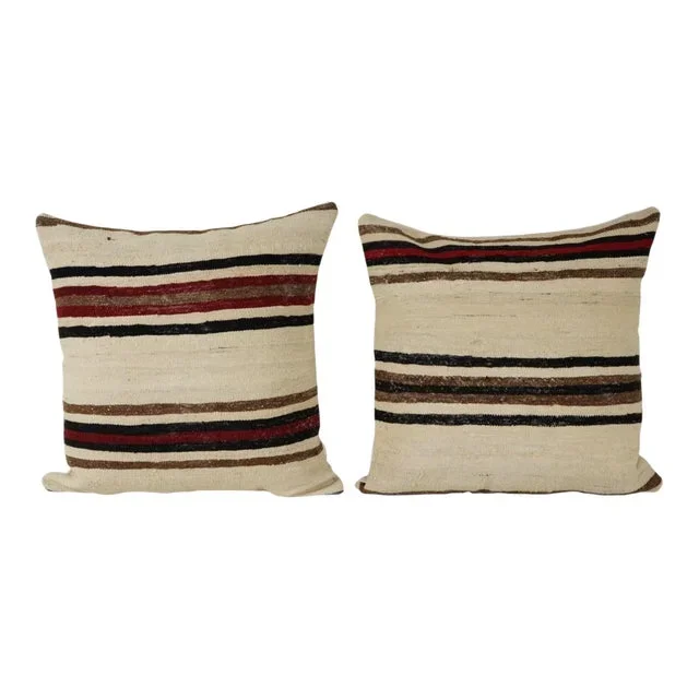 Striped Kilim Pillow Cover – A Pair