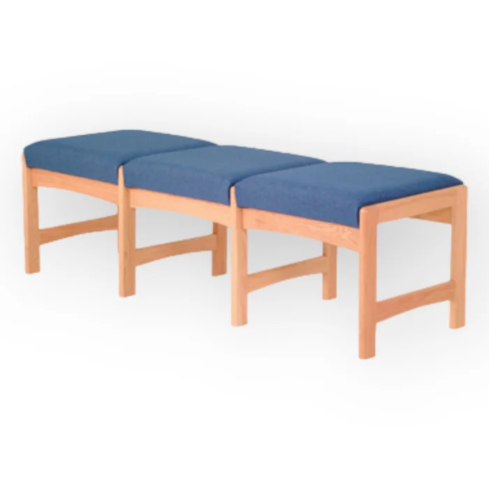 Stylish Three Seat Bench with Solid Oak Frame and Extra Thick Cushions