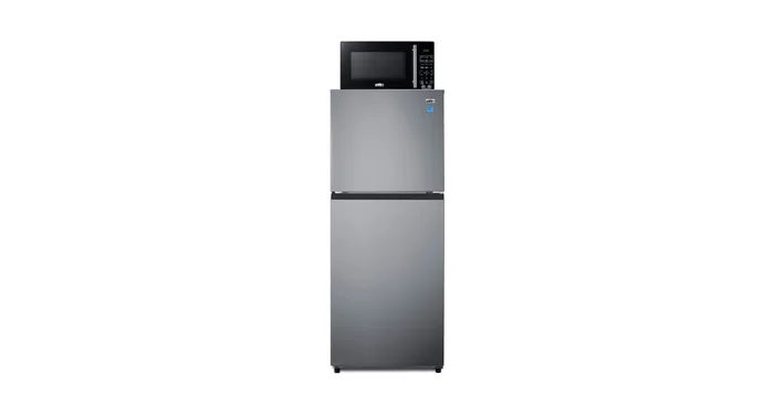 Summit 24 Inch Wide 10.1 Cu. Ft. Energy Star Certified Fingerprint Resistant Top Freezer Refrigerator with Eco Mode