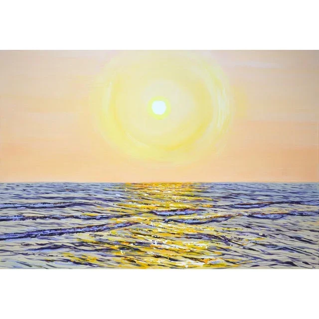 Sun Over the Ocean. Modern Original Hand Painting.
