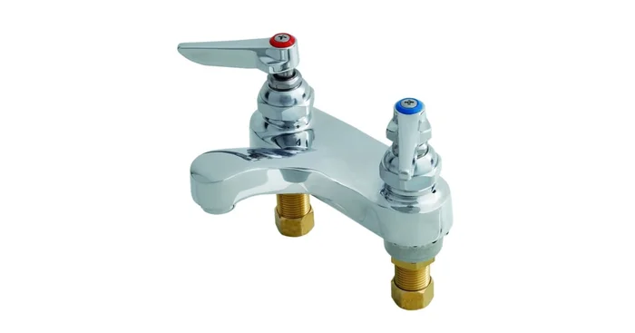 T and S Brass 2.2 GPM 4″ Centerset Deck Mounted Lavatory Faucet with Integral Spout
