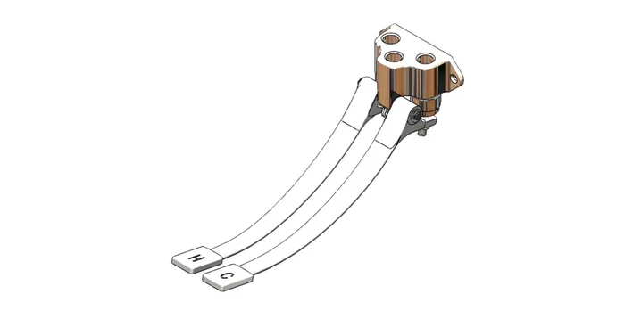 T and S Brass Double Pedal Valve with Metering Cartridges