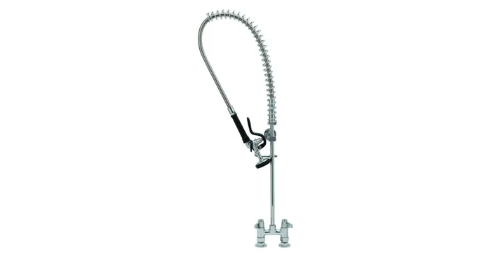 T and S Brass Pre-Rinse, Deck Mount Base, 4″ Centers, 6″ Wall Bracket (Equip)
