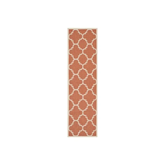 Terracotta Transitional Polypropylene Rug 5x4ft Small Rectangular