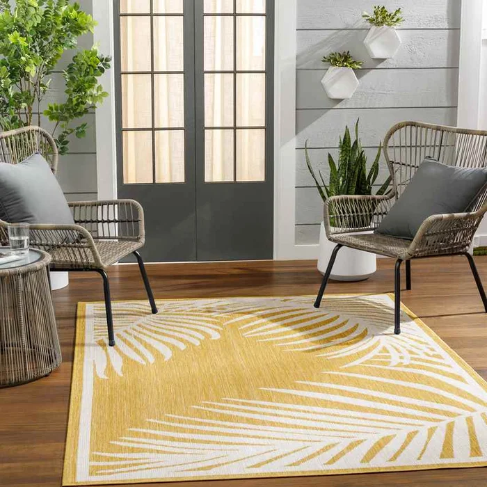 Tescott Coastal Mustard Area Rug