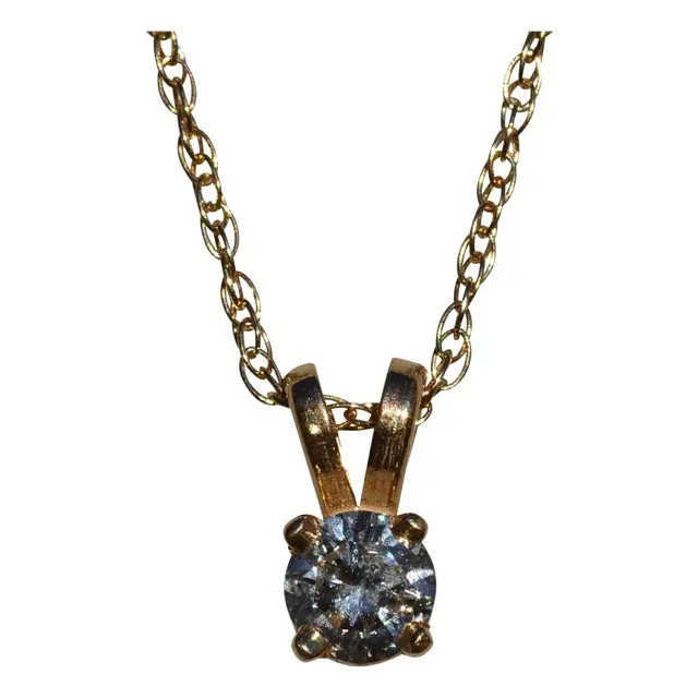 The May Creek: Diamond Solitaire Necklace in Yellow Gold